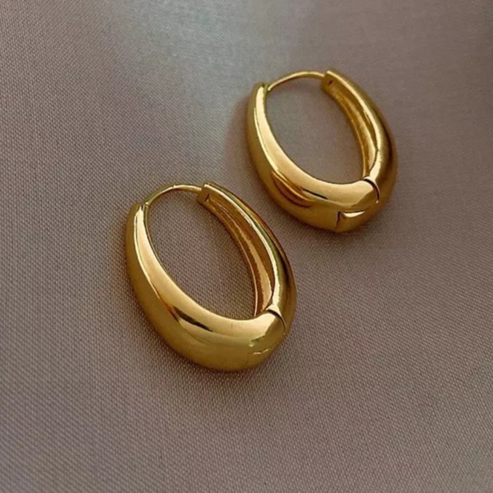 Oval shape Hoop earrings - Picture 1 of 5